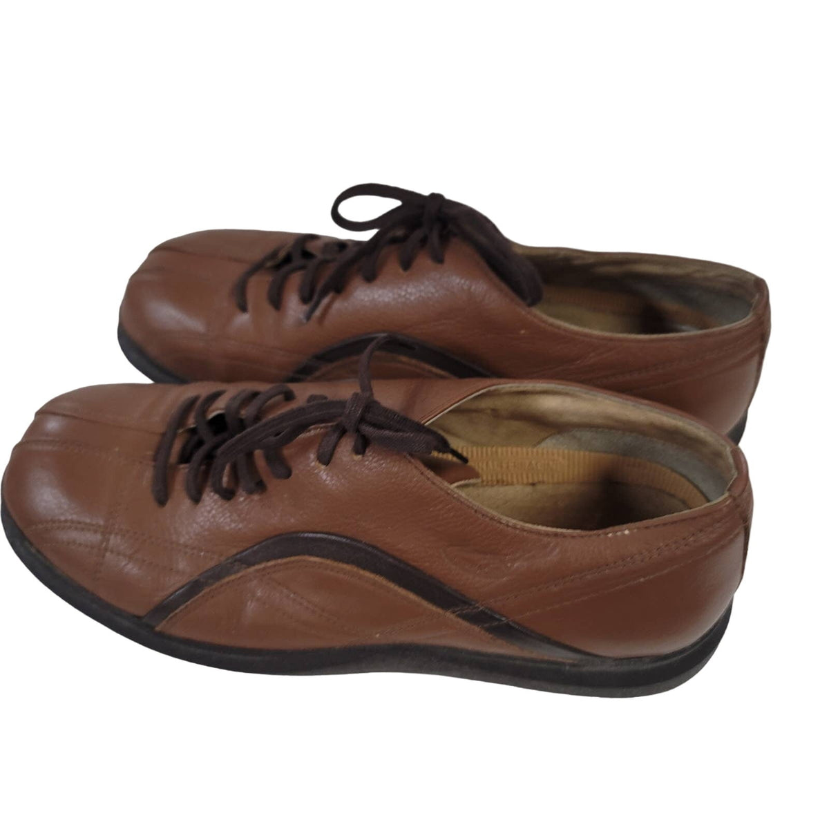 Ecco Men's Size 41 US 7/7.5 Leather Brown Burgundy Lace up Casual Shoes Comfort