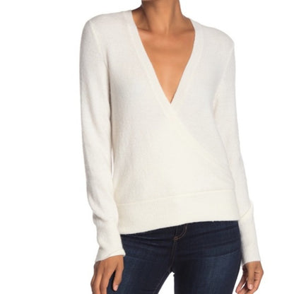 Madewell Sweater Medium Antique Cream NEW Wool & Alpaca Blend Surplice V-Neck