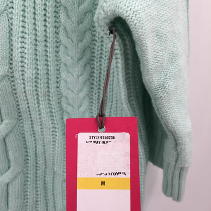 Vince Camuto Pullover Sweater 3/4 Sleeve Mock Neck Mint Green Solid Size Medium
