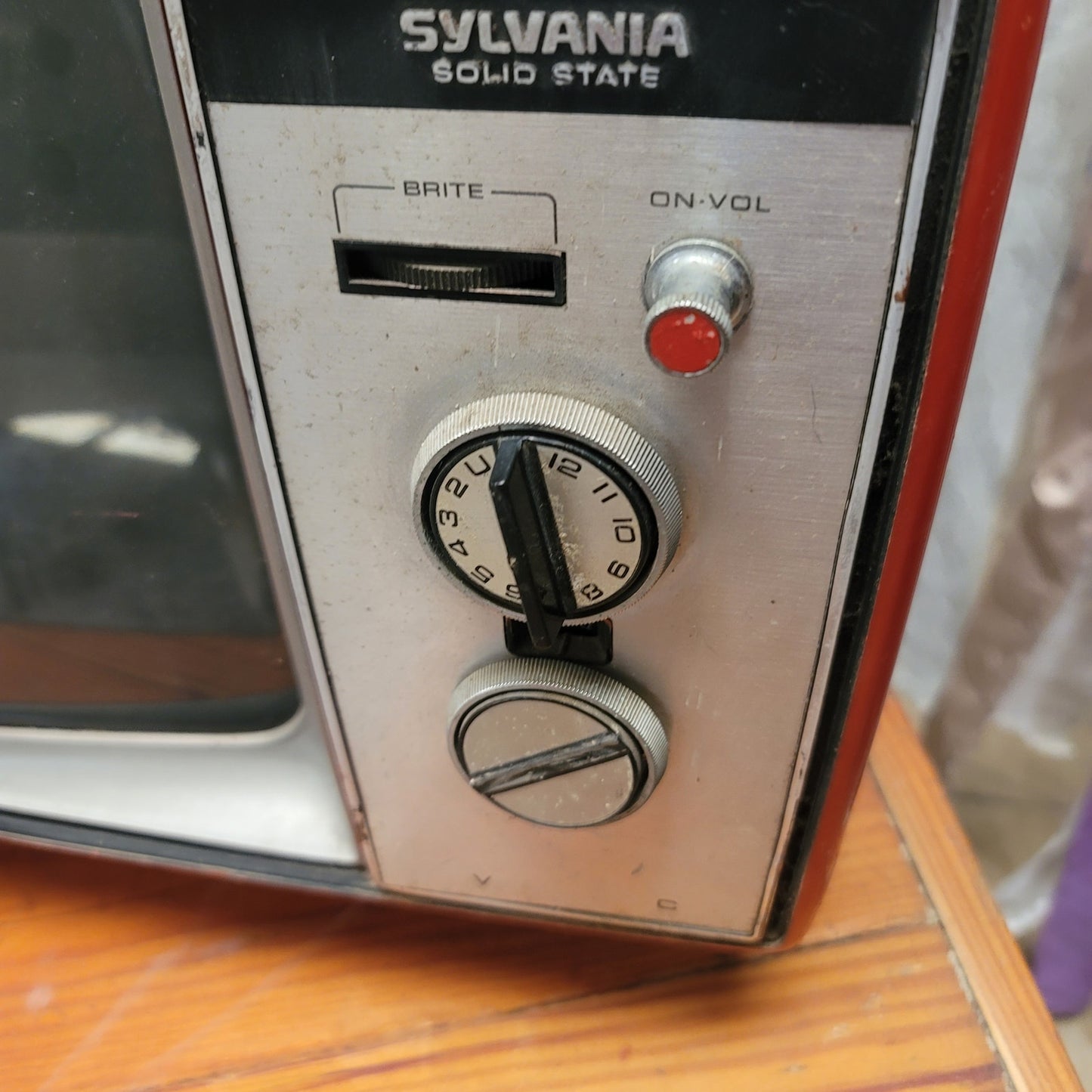 Sylvania VC RED vintage television TV non working theatre movie staging prop