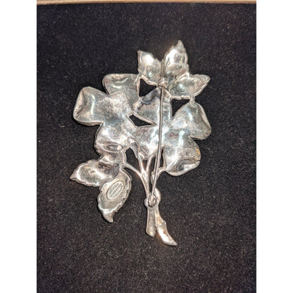 Vintage Danecraft Sterling Silver Brooch Flower Bouquet Pin Signed