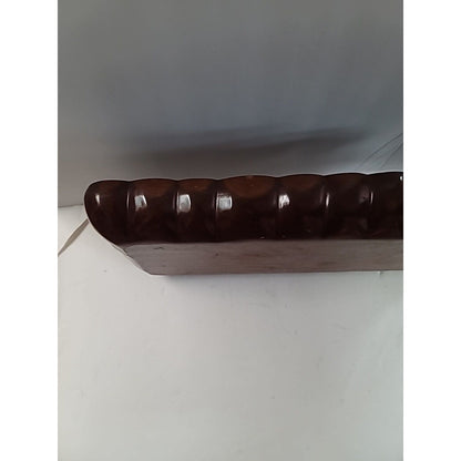 Vintage Solid Hardwood 3 Section Serving Tray Rectangular 14-3/4" Carved Walnut