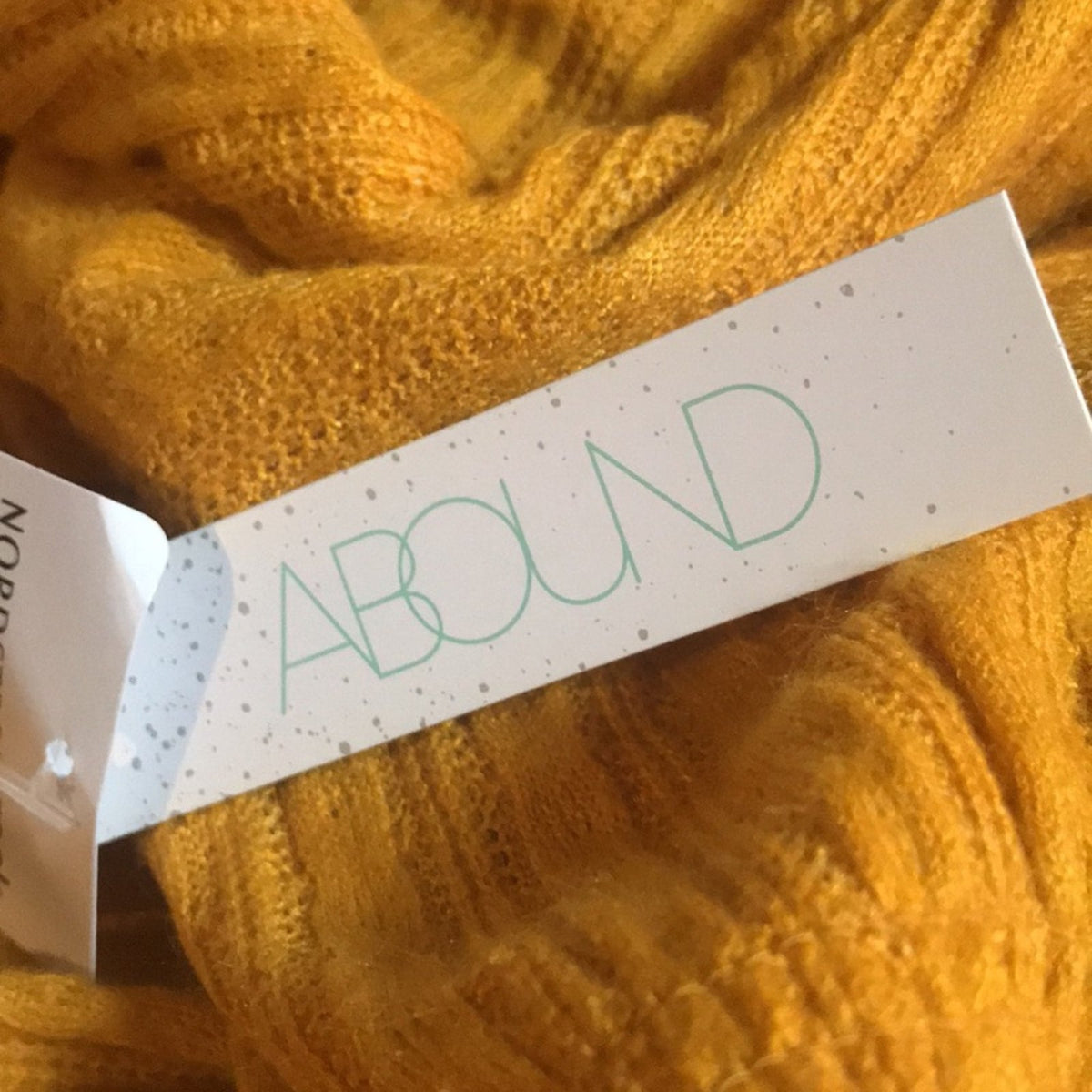 Abound Yellow Pointelle Knit Crop Sweater Large