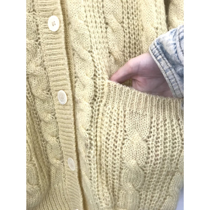 Vintage Adele Joyce Women's Front Buttons Cardigan Sweater Long Sleeves Granny