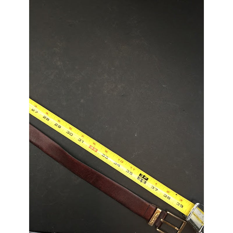 Pierre Cardin Brown Leather Pants dress Belt mens medium 1" Wide Mens