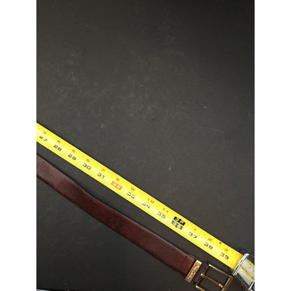 Pierre Cardin Brown Leather Pants dress Belt mens medium 1" Wide Mens