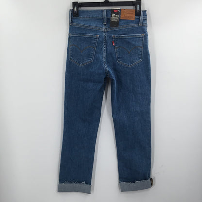 Levi's Premium 724 High Rise Straight Cropped Jeans Zip Fly Blue Size 27