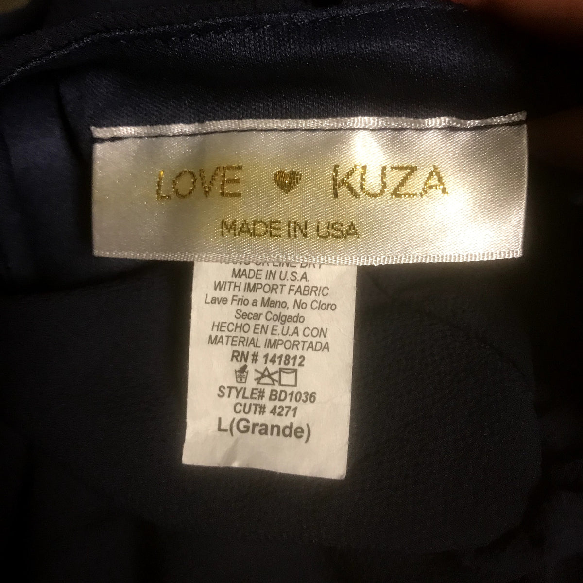 Love Kuza Navy Classic Crepe Shift A-line Dress Size Large