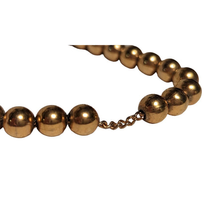Napier Vintage Golden Chain Gold Tone Metal Ball Heavy solid Beaded Necklace 30"