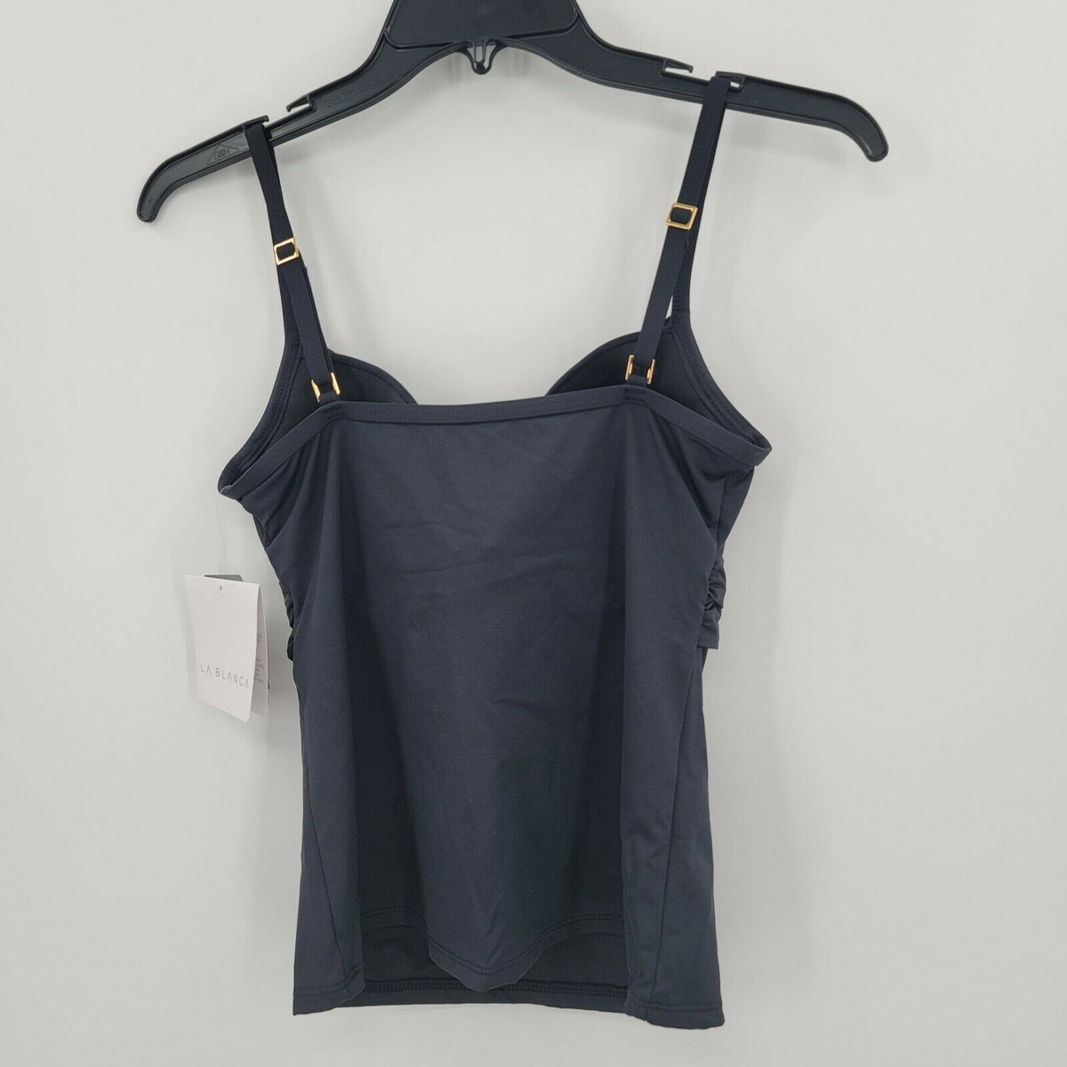 La Blanca Island Goddess Underwire Spaghetti Strap Tankini Top Sleeveless Black