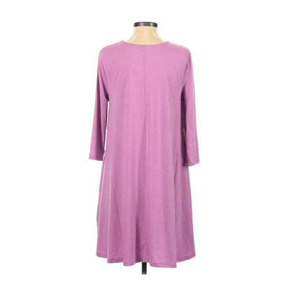 Zenana Premium NEW Casual Shirt Dress 3/4 Sleeve Scoop Neck Size Small