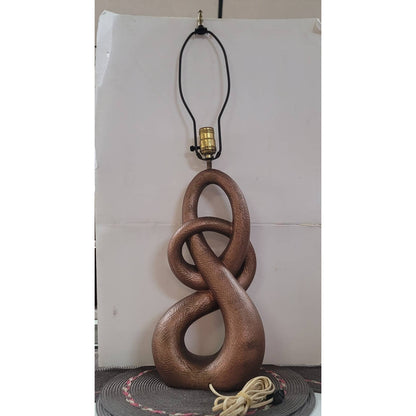 Vintage MCM Abstract FAIP lamp 1960s light Serpentine Coppertone Textured