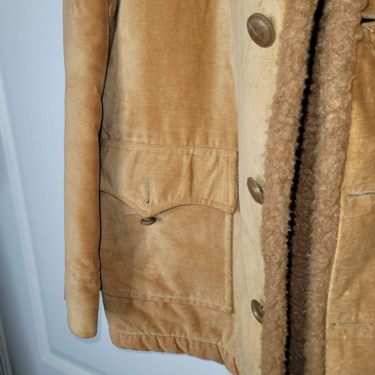 Sears VINTAGE Western Outdoor Wear Coat Jacket Fleece Lined Faux Leather M/L