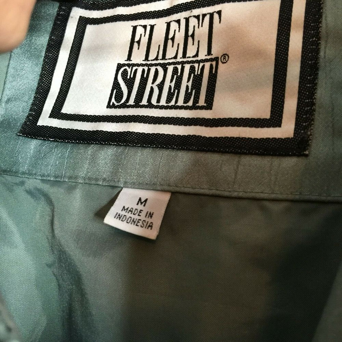 Fleet Street Rain Coat Long Sleeve Full Zip Green 1980s Jacket Medium Vintage
