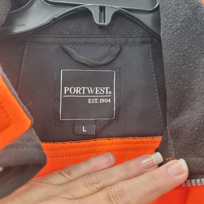 Portwest Large Orange Neon Safety Jacket coat Hi Visiblitity