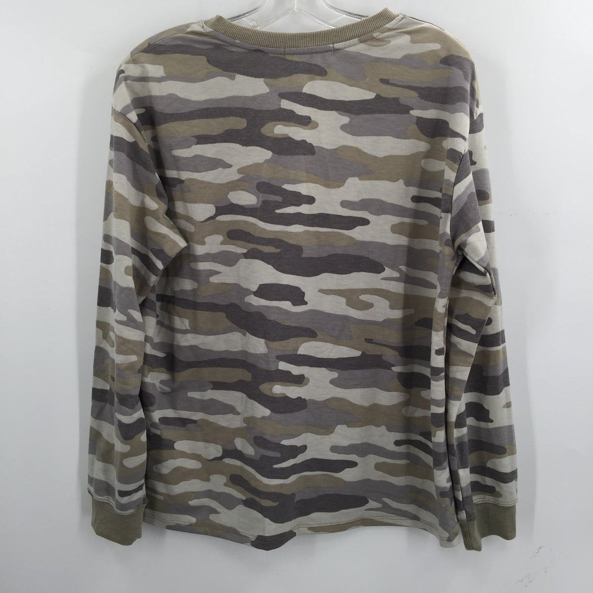 C&C California Womens Crew Neck Sweatshirt Long Sleeve Camo Green Size Small NWT