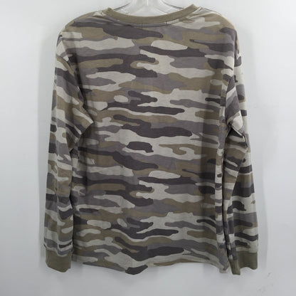 C&C California Womens Crew Neck Sweatshirt Long Sleeve Camo Green Size Small NWT