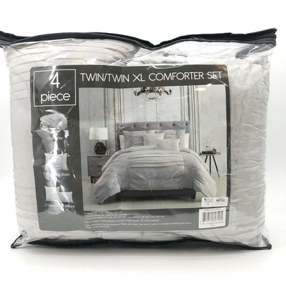 Hallmart Collectible Amalina 4-Pc Comforter Set Twin/ Twin XL Grey