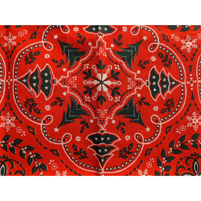 Vintage Handmade Red Geometric Pattern Christmas Tree Napkin Set of 6