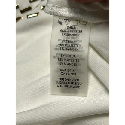 Calvin Klein NWT Gold Embellished-Neck Blouse Top Cream Size Small
