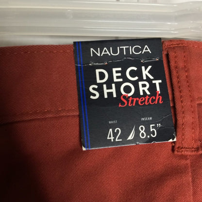 Nautica Classic Fit Deck Shorts Stretch Rusty Size 42 Waist Inseam 8.5 New