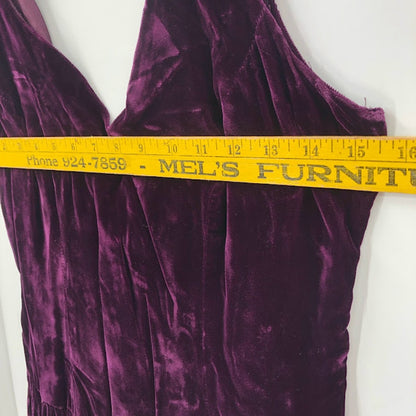 Alfred Angelo Vintage Sleeveless Purple Large/Medium velvet dress Fit Flare Zip