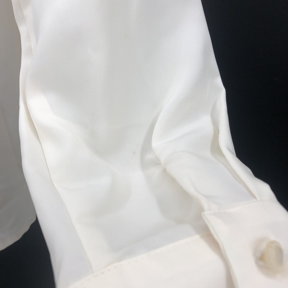 KAREN SCOTT Long Sleeve Button up Blouse Top Cream Shirt Large Petite  PL