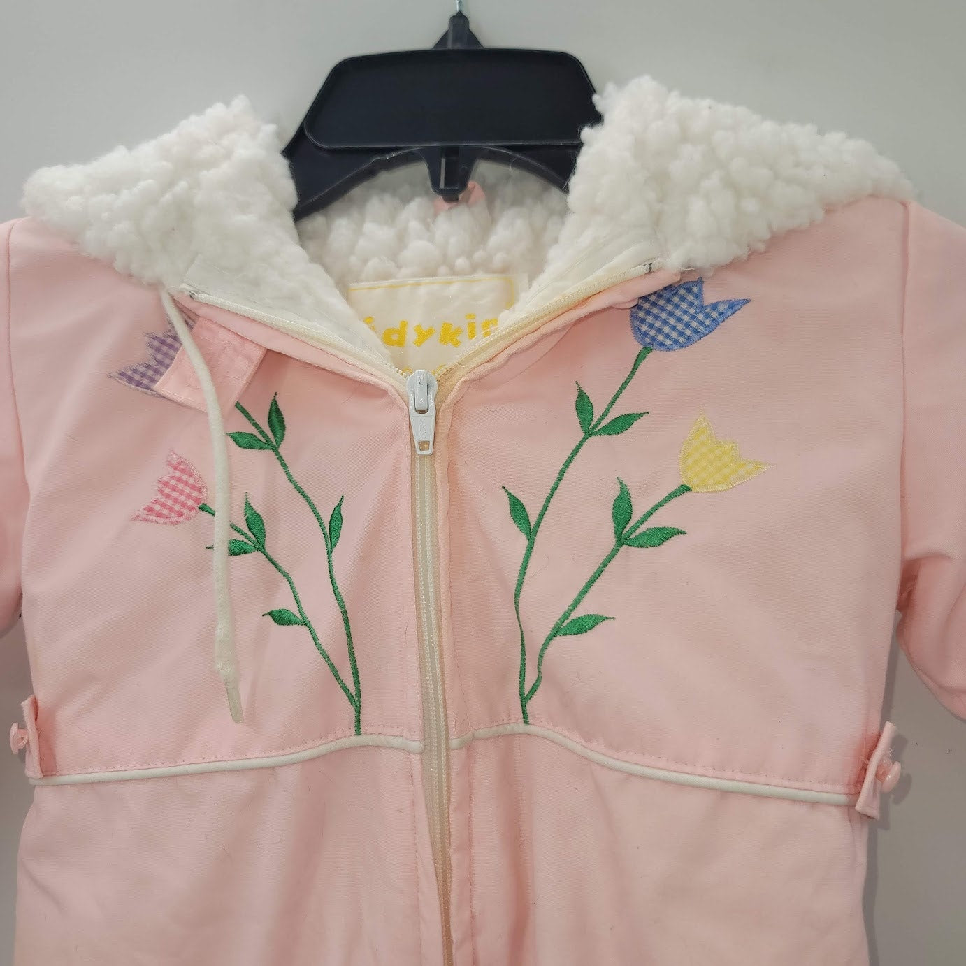 Tidykins Gold Collection VINTAGE one piece winter hoodie Full Zip Pink XL 24 mos