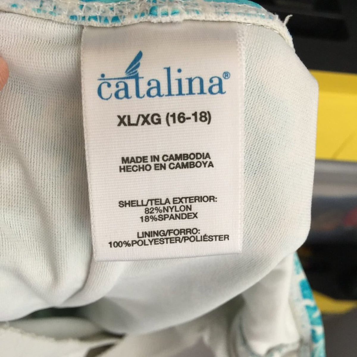 Catalina One Piece Swim / Bathing Suit Paisley Teal / White Size XL (16-18)