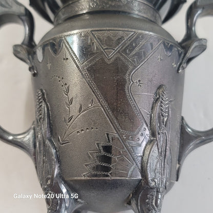 Wilcox Antique Silverplate Holloware  136 Open Sugar Bowl Quadruple 2 Handles