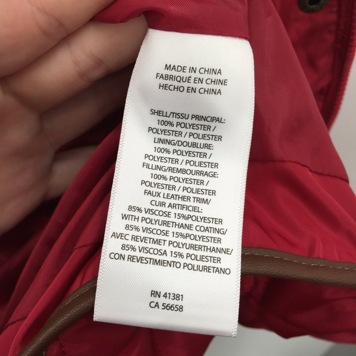 Lauren Ralph Lauren Quilted Hooded Puffer Coat Jacket Long Sleeve Red Size Small
