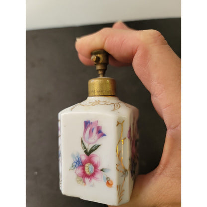 Vintage Thames Japan HandPainted Porcelain Perfume Atomizer Floral Bouquet 2"x4"