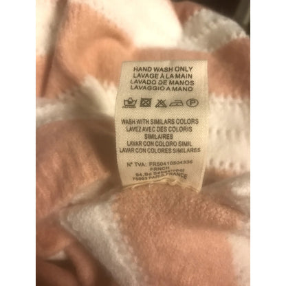 FRNCH Paris Nadiege Oversized crop Knit Striped Light Pink/White Sweater M/L