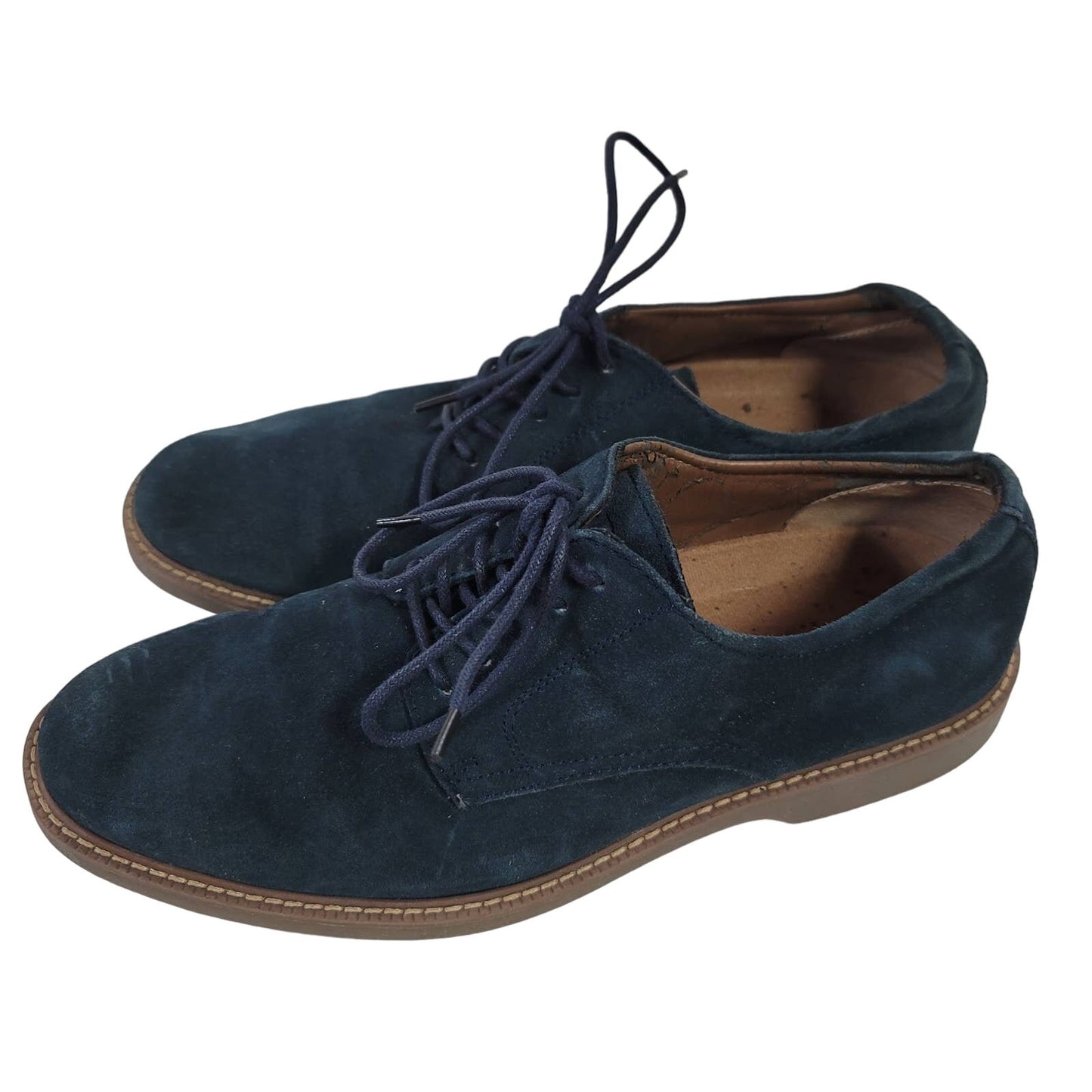 C.H. Bass Blue suede casual dress shoes almond toe Mens size  11.5 D leather