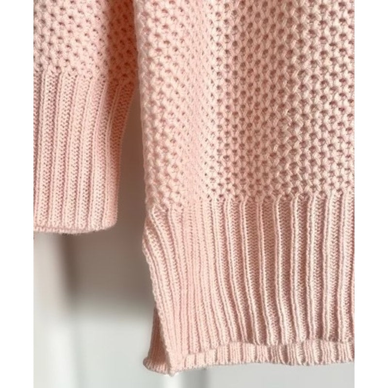 Sanctuary Honeycomb Knit Cowl Neck Pullover Sweater Sz XL / Extra Large Pink NWT