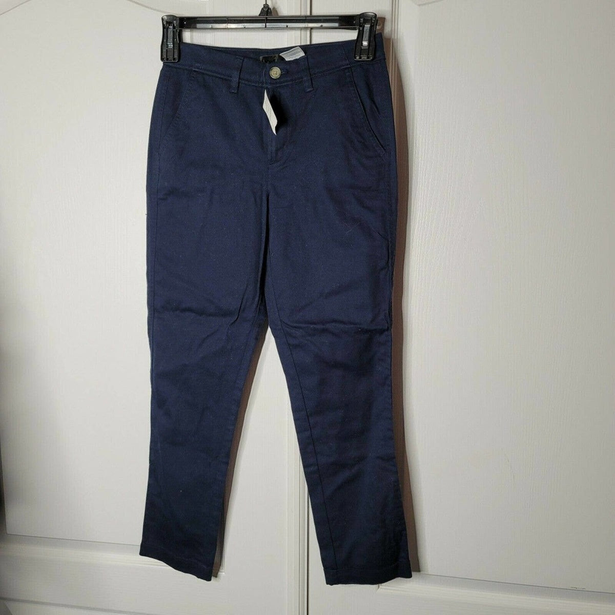 J. Crew Cropped Leg Slim Chino Pants Flat Front Cotton Blend French Navy Size 00