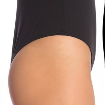 Abound Black Double Scoop Tank Thong Bodysuit NEW extra small XS