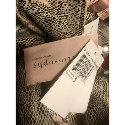 Philosophy NWT Snake Print Faux Leather Moto Jacket Small