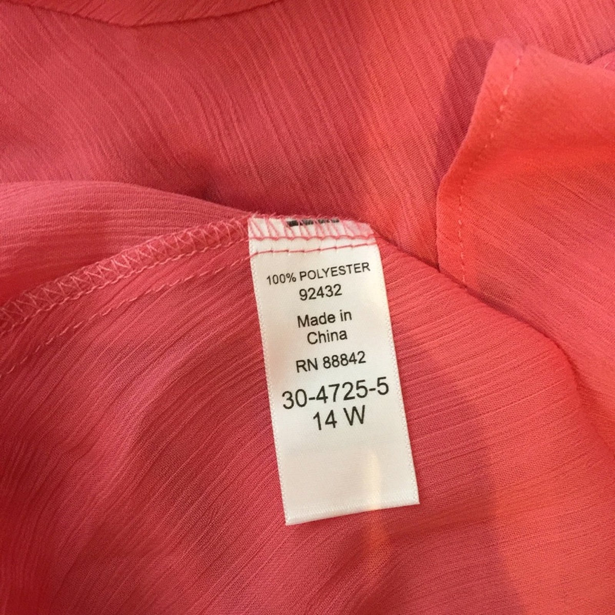 Roaman’s Pink Salmon Cover Up Beachwear Duster 14W Gauzy Hi Low Hem