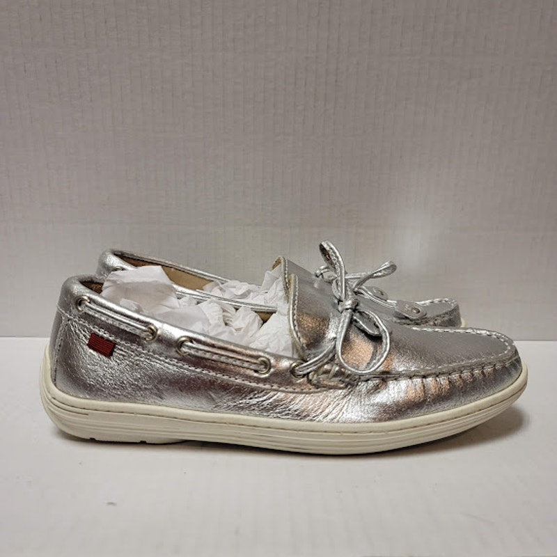 Marc Joseph Silver Size 4.5 Boat Driving Shoes Womens Casual Youth/Girls/Women