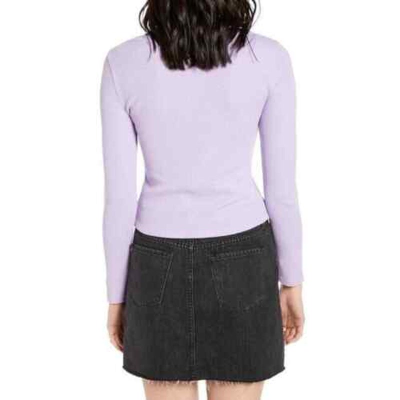 BP. x Claudia Sulewski NEW Thermal Pullover Top Square Neck Purple Size Large