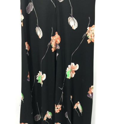 Yves Jennet Maxi & jacket Sleeveless Dress Floral Jacket Scoop Neck Black 2 pc