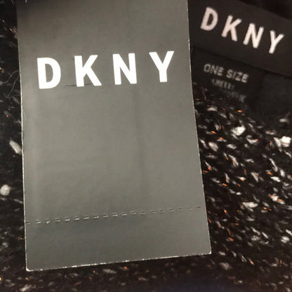 DKNY Fleece Lined Headband Black Copper Metallic Winter Head Warmer Turban LOOK