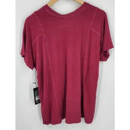 Dear John Bella Mineral Wash Short Sleeve Top XS/Extra Small Fuchsia NWT