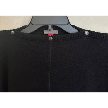 Vince Camuto Women's Snap Trim Dolman Sleeve Sweater Size Medium Black NWT Cozy