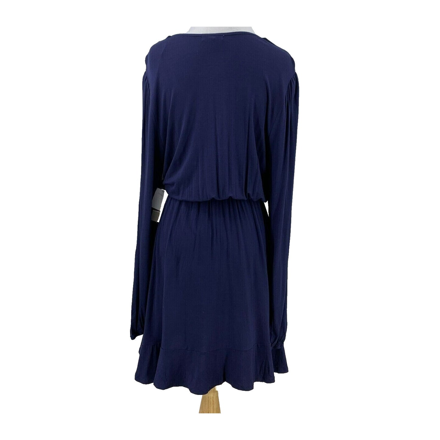 BP. Long Sleeve Faux Wrap V-Neck Dress Size XS/Extra Small Navy Blue Salute NWT