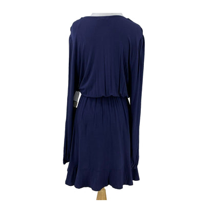 BP. Long Sleeve Faux Wrap V-Neck Dress Size XS/Extra Small Navy Blue Salute NWT