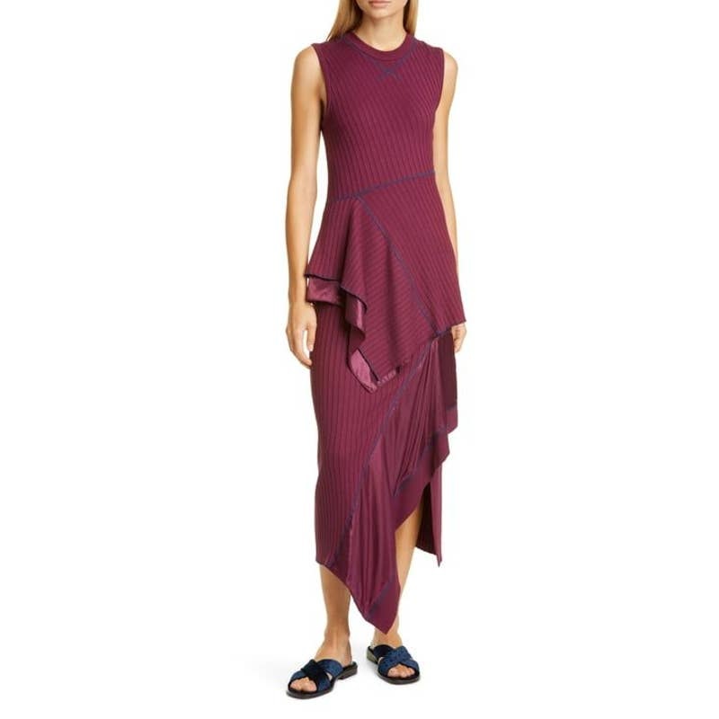 Sies Marjan Tanya Asymmetrical Red Dress NEW Size 2 US Size 6 UK Designer