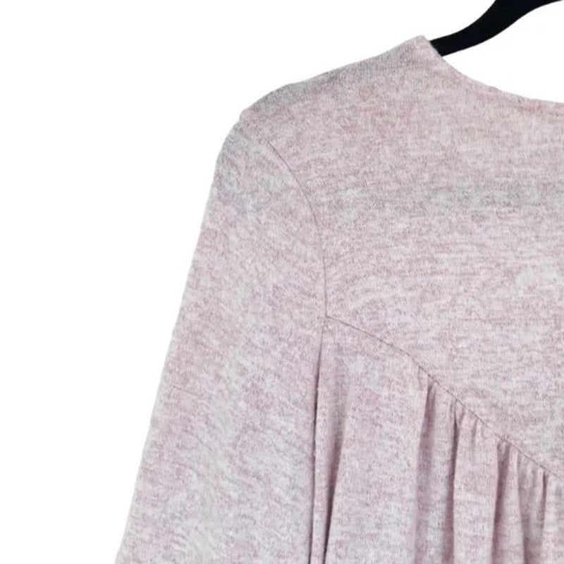 Bobeau Women's Knit V-Neck Pullover Top Medium Angel Wing/Pink NWT Boho Peasant