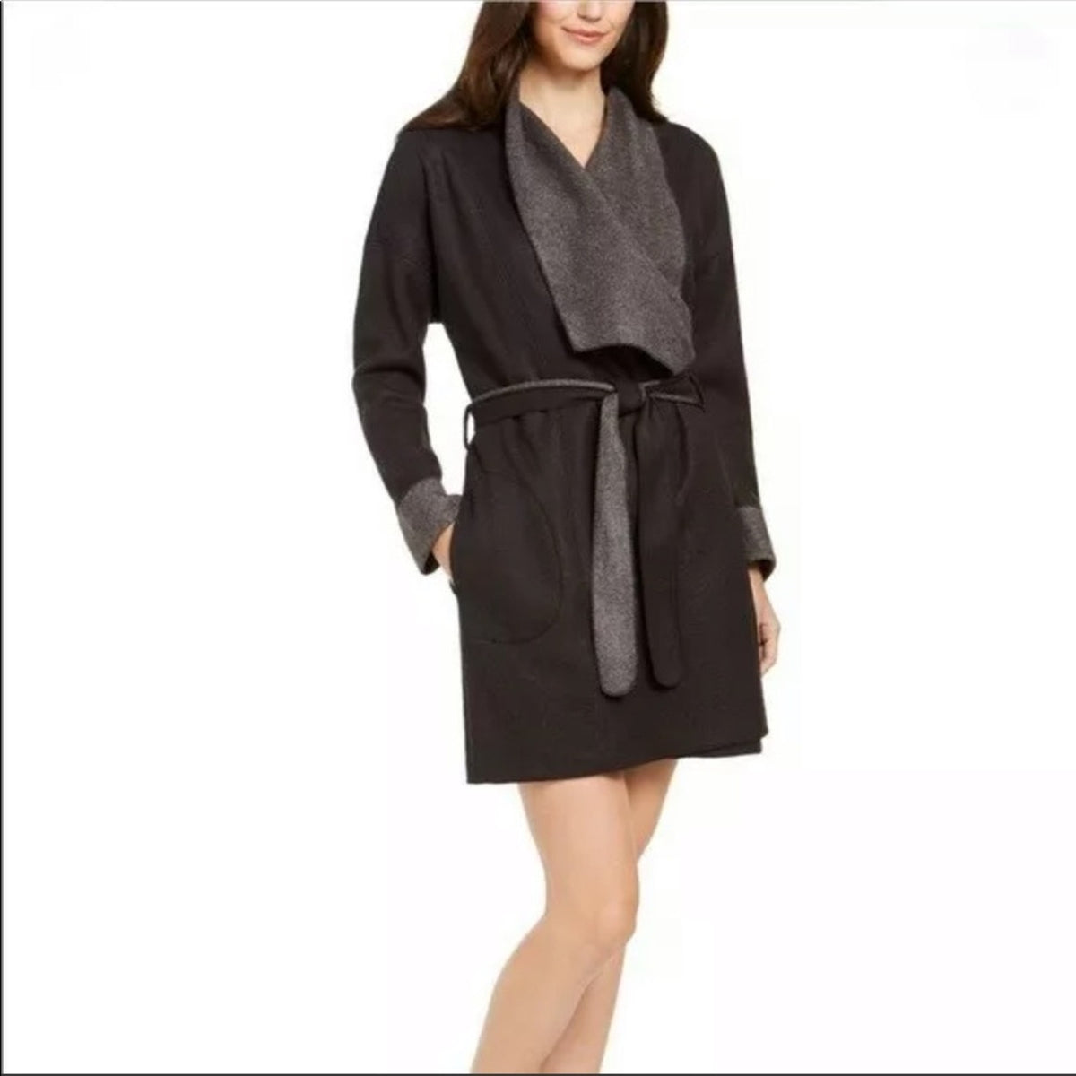 Alfani Super soft wrap robe Charcoal Heather Size X-Small